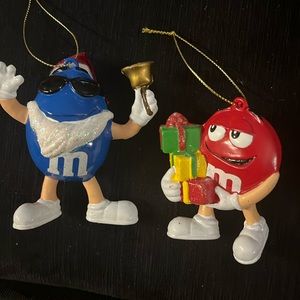 M&M Set of 2 Officially Licensed Christmas ornaments